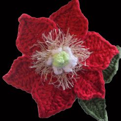 Collection of Clematis Crochet Pattern 16 red climatis black background