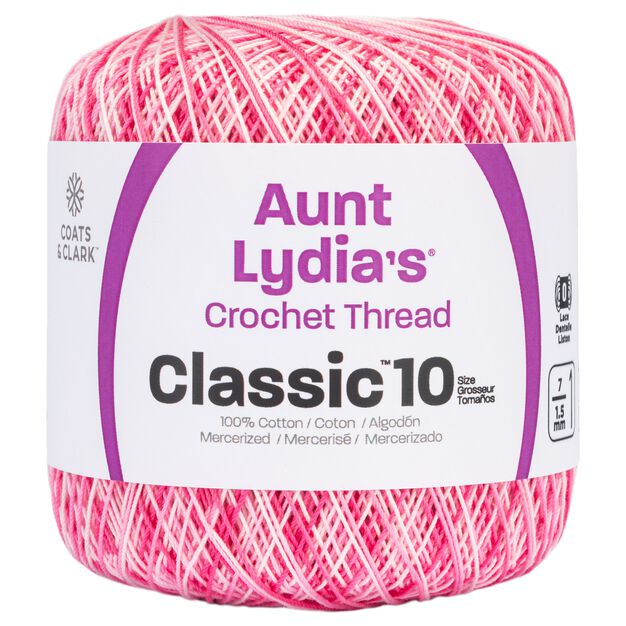  Aunt Lydia Coats Crochet Crochet, Cotton Classic Size 10, White