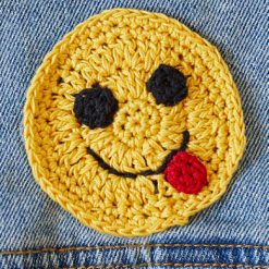 Yummy Happy Face Emoji Applique Free Crochet Pattern