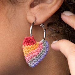 Tunisian Hoop Earrings Free Crochet Pattern