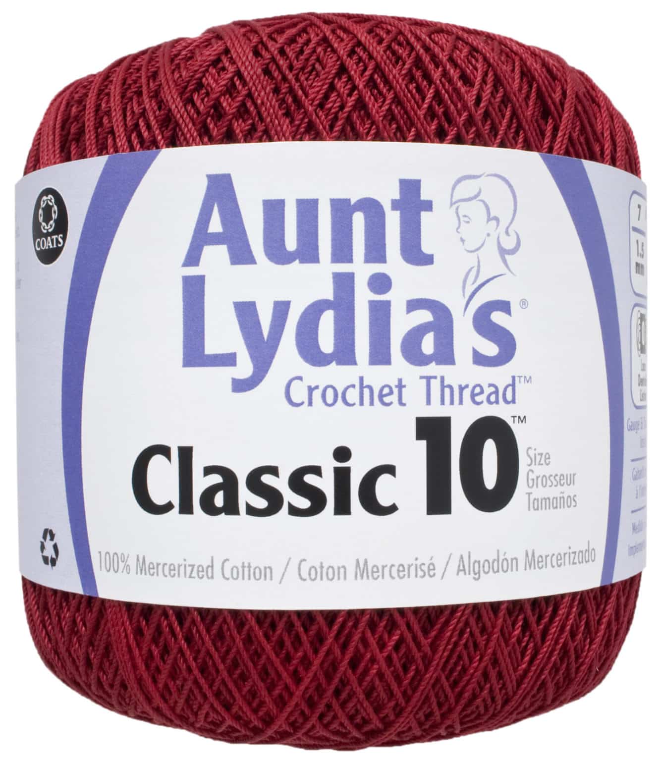 Aunt Lydia's Crochet Thread Size 10 Victory Red Lyns Crafts