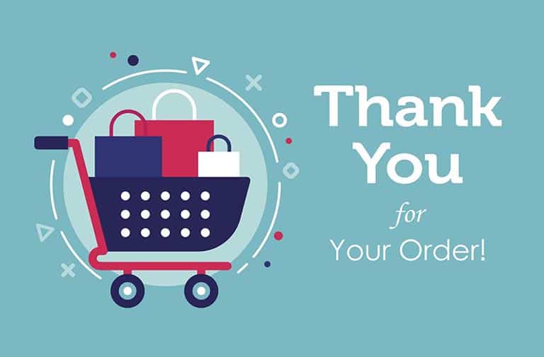 Thanks for the order. 1 thanks for the order 768