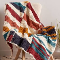 Bernat Staggered Stripes Crochet Blanket