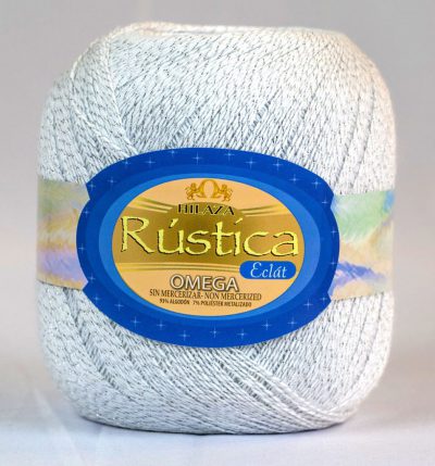White Silver Rustica Eclat Crochet Thread
