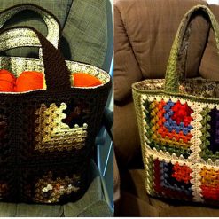 Mitered Granny Tote Bag Crochet Pattern