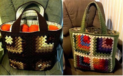 Mitered Granny Tote Bag Crochet Pattern
